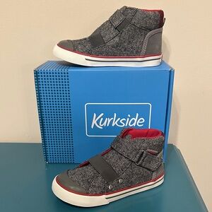 Kids High-Top Sneakers - Charcoal and Crimson